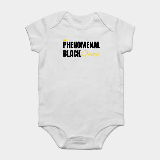Phenomenal Black Queen, Black Queen, Phenomenal Woman, Black Woman Baby Bodysuit by UrbanLifeApparel